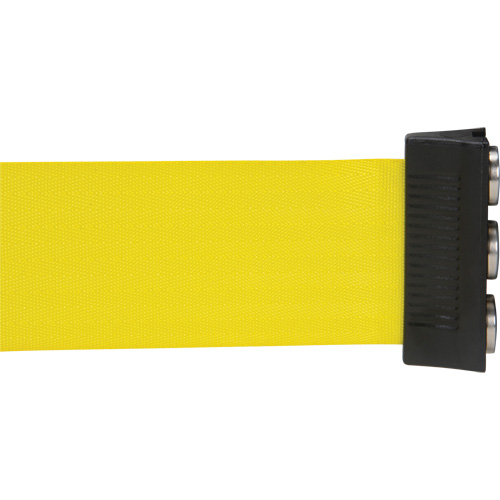 Wall Mount Barrier with Magnetic Tape, Steel, Screw Mount, 12', Yellow Tape Seaboard Timber Mart