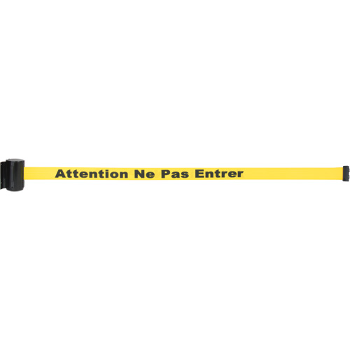 Wall Mount Barrier with Magnetic Tape, Steel, Screw Mount, 7', Yellow Tape Seaboard Timber Mart