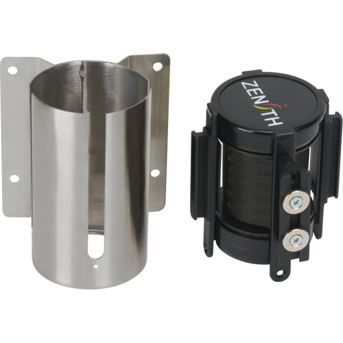 Wall Mount Barrier with Magnetic Tape, Steel, Screw Mount, 7', Black Tape Seaboard Timber Mart