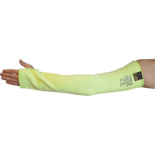 Cut Resistant Sleeve with Thumbhole, Taeki 5, 22", ASTM ANSI Level A4/EN 388 Level 5, High Visibility Yellow Seaboard Timber Mart