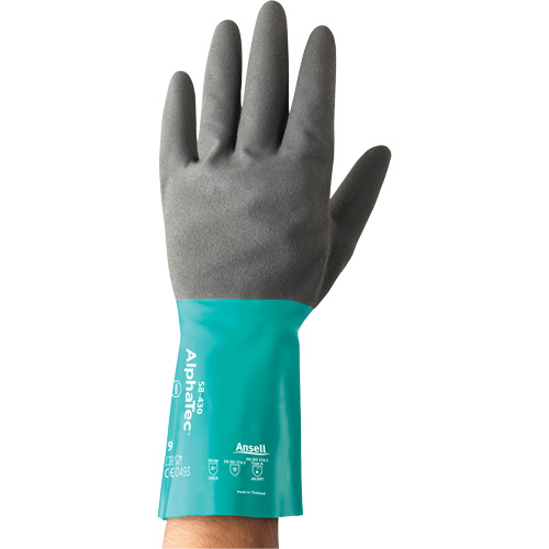 Gants r&eacute;sistants aux produits chimiques AlphaTec s&eacute;rie 58-430, Taille 7, 13" lo, Nitrile, Doublure en Coton/Ouat&eacute;e, 10 mils Seaboard Timber Mart