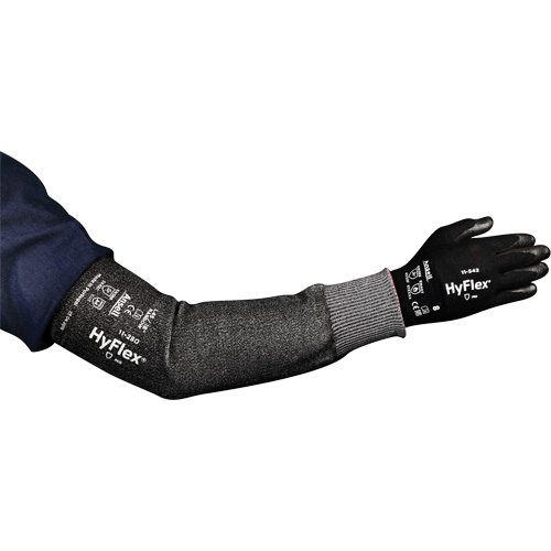 HyFlex&reg; 11-280 Series Wide Cut Resistant Sleeve, Intercept, 12", ASTM ANSI Level A4, Grey Seaboard Timber Mart