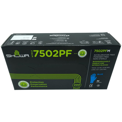 Biodegradable Disposable Gloves, X-Small, Nitrile, 2.5-mil, Powder-Free, Blue Seaboard Timber Mart