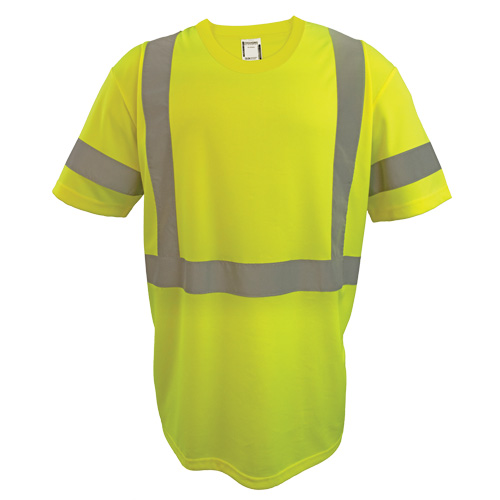 Chemise de s&eacute;curit&eacute; &agrave; manches courtes, Polyester, 2T-Grand, Jaune lime haute visibilit&eacute; Seaboard Timber Mart