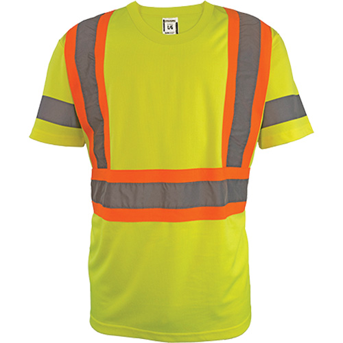 Chemise de s&eacute;curit&eacute; &agrave; manches courtes, Polyester, 2T-Grand, Jaune lime haute visibilit&eacute; Seaboard Timber Mart