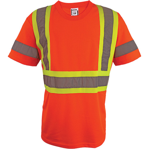 Chemise de s&eacute;curit&eacute; &agrave; manches courtes, Polyester, 2T-Grand, Orange haute visibilit&eacute; Seaboard Timber Mart