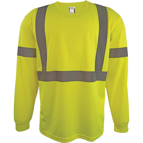 Long Sleeve Safety Shirt, Polyester, 2X-Large, High Visibility Lime-Yellow Seaboard Timber Mart