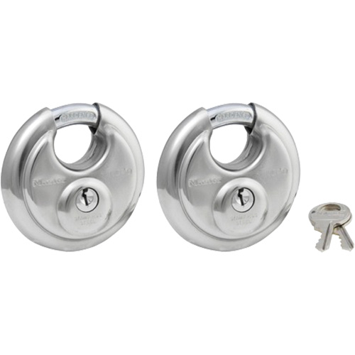 Cadenas &agrave; arceau prot&eacute;g&eacute;, Argent, Cl&eacute;s identiques, Acier inoxydable, Largeur de 2-3/4" Seaboard Timber Mart