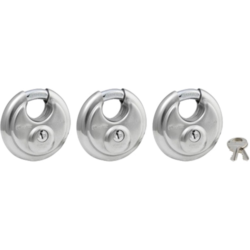 Cadenas &agrave; arceau prot&eacute;g&eacute;, Argent, Cl&eacute;s identiques, Acier inoxydable, Largeur de 2-3/4" Seaboard Timber Mart