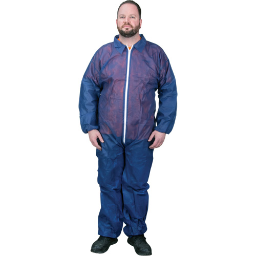 Coveralls, Medium, Blue, Polypropylene Seaboard Timber Mart
