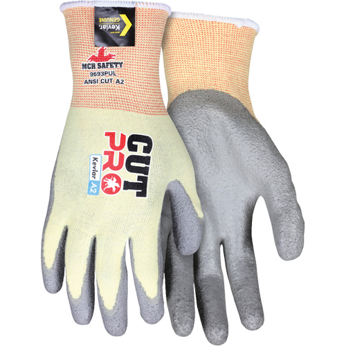 Cut Pro&reg; Cut Resistant Coated Gloves, Size Medium, 15 Gauge, Polyurethane Coated, Kevlar&reg; Shell, ASTM ANSI Level A2 Seaboard Timber Mart