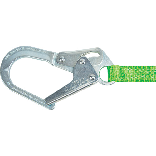 Miller&reg; HP Shock-Absorbing Lanyard, 4', Locking Rebar Hook Center, Locking Snap Hook Leg Ends, Polyester Seaboard Timber Mart