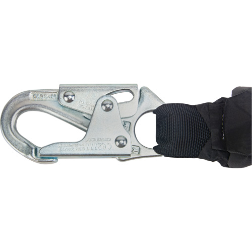 Miller&reg; HP Shock-Absorbing Lanyard, 4', Locking Rebar Hook Center, Locking Snap Hook Leg Ends, Polyester Seaboard Timber Mart