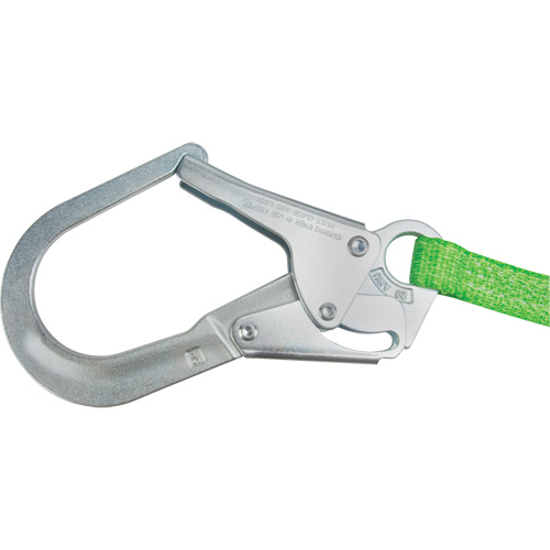 Miller&reg; HP Shock-Absorbing Lanyard, 4', Locking Rebar Hook Center, Locking Snap Hook Leg Ends, Polyester Seaboard Timber Mart