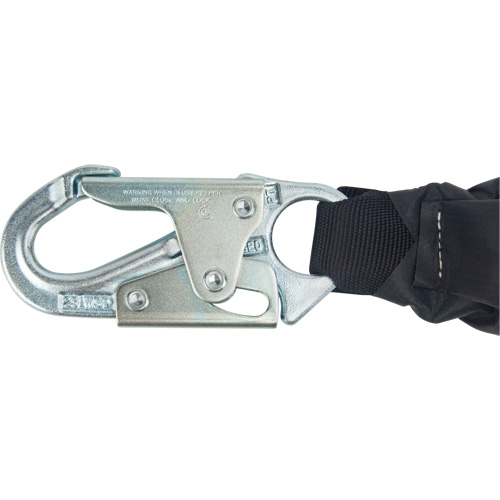 Miller&reg; HP Shock-Absorbing Lanyard, 4', Locking Rebar Hook Center, Locking Snap Hook Leg Ends, Polyester Seaboard Timber Mart