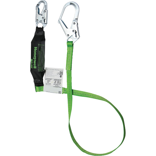 Miller&reg; HP Shock-Absorbing Lanyard, 6', Locking Rebar Hook Center, Locking Snap Hook Leg Ends, Polyester Seaboard Timber Mart