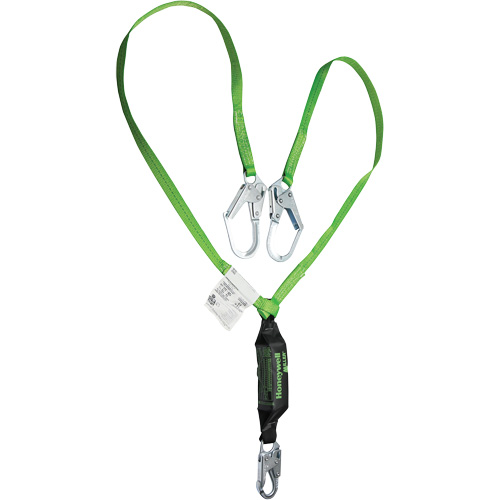 Miller&reg; HP Shock-Absorbing Lanyard, 6', Locking Rebar Hook Center, Locking Snap Hook Leg Ends, Polyester Seaboard Timber Mart