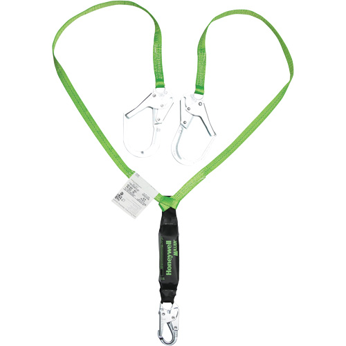 Miller&reg; HP Shock-Absorbing Lanyard, 6', Scaffold Hook Center, Locking Snap Hook Leg Ends, Polyester Seaboard Timber Mart