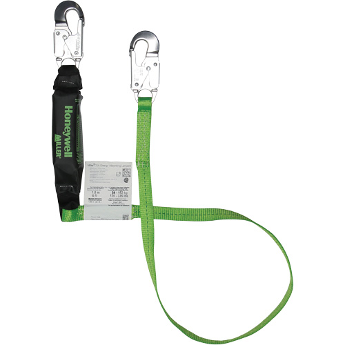 Miller&reg; HP Shock-Absorbing Lanyard, 6', Locking Snap Hook Center, Locking Snap Hook Leg Ends, Polyester Seaboard Timber Mart