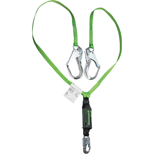 Miller&reg; HP Shock-Absorbing Lanyard, 6', Locking Rebar Hook Center, Locking Snap Hook Leg Ends, Polyester Seaboard Timber Mart