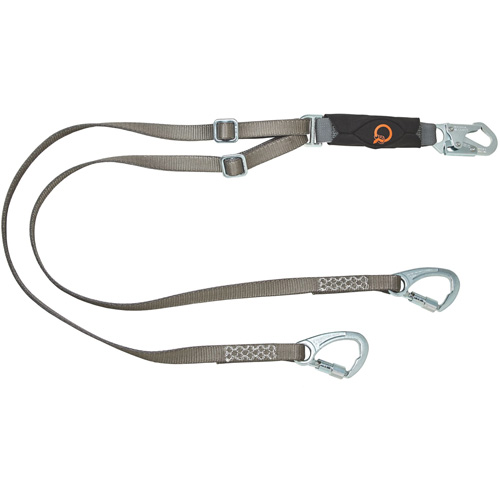 V-Series Tie-Back Lanyard, 6', Carabiner Center, Snap Hook Leg Ends, Nylon Seaboard Timber Mart