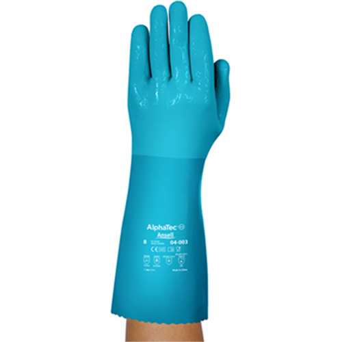 AlphaTec&reg; 04-003 Chemical Resistant Gloves, Size 8, 14" L, Nitrile/PVC, Fleece Inner Lining, Winter Weight Seaboard Timber Mart