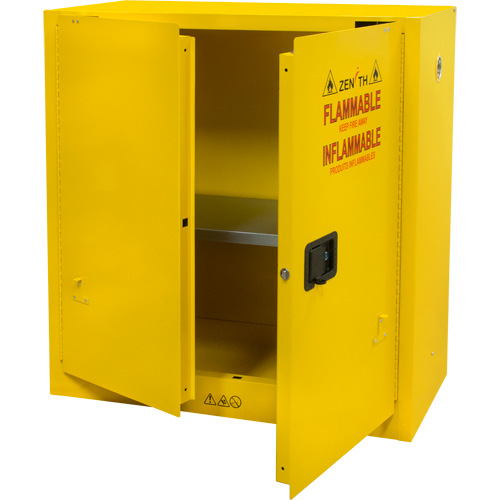 Flammable Storage Cabinet, 30 gal., 2 Door, 43" W x 44" H x 18" D Seaboard Timber Mart