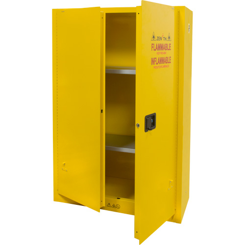 Flammable Storage Cabinet, 45 gal., 2 Door, 43" W x 65" H x 18" D Seaboard Timber Mart