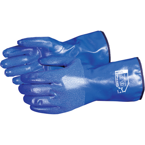North Sea Chemical Resistant  Gloves, Size Small, 11" L, Nitrile, Fleece Inner Lining, Winter Weight Seaboard Timber Mart