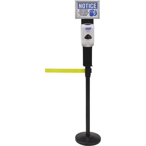Sign & Dispenser Holder for Crowd Control Post, Black Seaboard Timber Mart