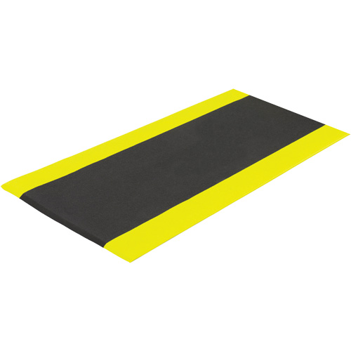 Tapis antifatigue Airsoft, Rugueux, 3' x 5' x 3/8", Noir/Jaune, &eacute;ponge en PVC Seaboard Timber Mart