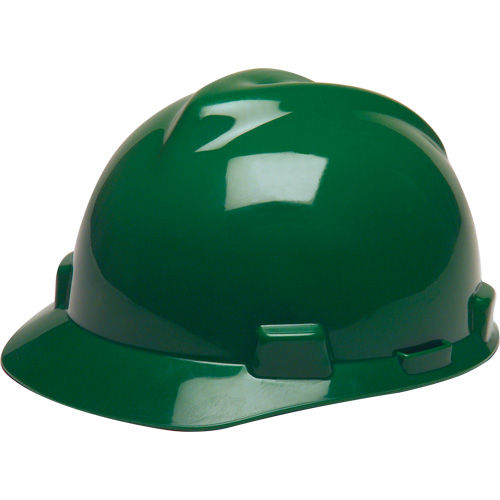 Casque de s&eacute;curit&eacute; avec rainures GREEN V-Gard, R&eacute;pond aux normes CSA type 1, Suspension Rochet Seaboard Timber Mart
