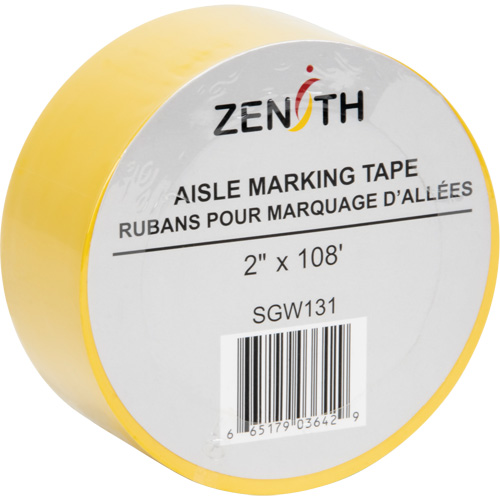 Aisle Marking Tape, 2" x 108', PVC, Yellow Seaboard Timber Mart