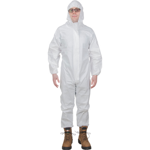 Premium Hooded Coveralls, Small, White, Microporous Seaboard Timber Mart