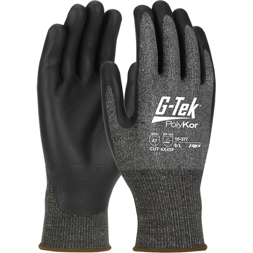 G-Tek&reg; PolyKor&reg; X7 Cut Resistant Gloves, Size Small, 18 Gauge, Polyurethane Coated, Polyethylene Shell, ASTM ANSI Level A7/EN 388 Level F Seaboard Timber Mart