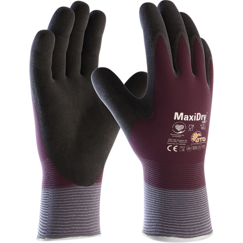 ATG MaxiDry&reg; Zero Coated Gloves with Thermal Lining, Small, Foam Nitrile Coating, 15 Gauge, Nylon/Spandex Shell Seaboard Timber Mart
