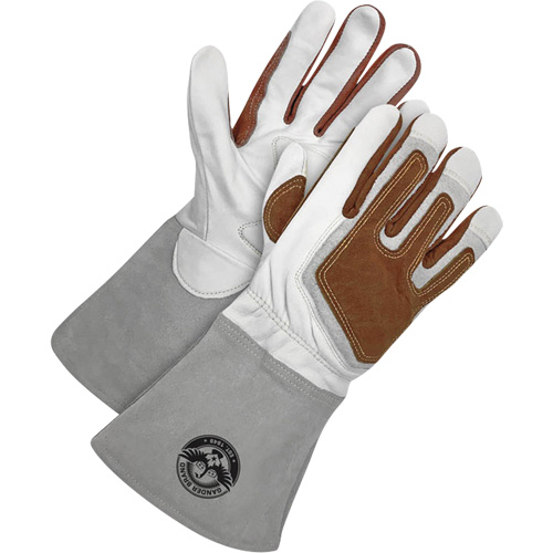 Gants de soudage &agrave; l'arc TIG Gander Brand avec renfort thermique, Cuir fleur de ch&egrave;vre, Taille Petit Seaboard Timber Mart