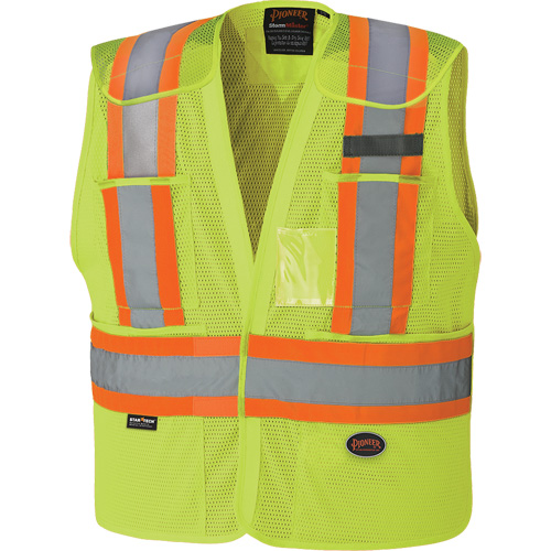 6933 Veste de s&eacute;curit&eacute; d&eacute;tachable haute visibilit&eacute; &agrave; &eacute;paules tombantes, Jaune lime haute visibilit&eacute;, Moyen/Petit, Polyester Seaboard Timber Mart
