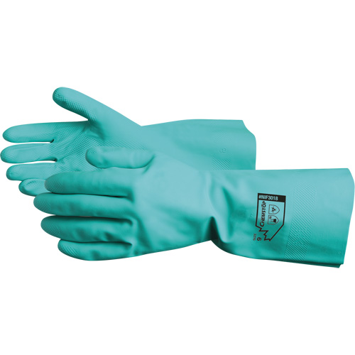 Chemstop Chemical Resistant Gloves, Size 7, 12" L, Nitrile, Flock-Lined Inner Lining, 15-mil Seaboard Timber Mart
