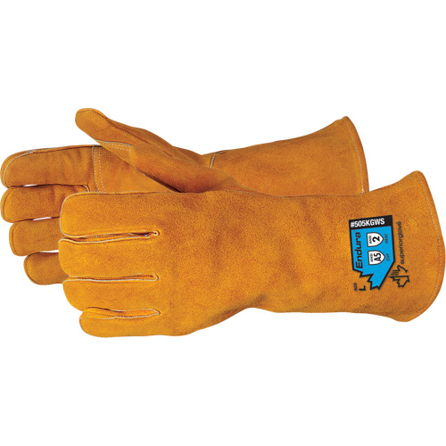 Gants de soudure de luxe r&eacute;sistants aux coupures Endura, Cuir de vache refendu, Taille Petit Seaboard Timber Mart