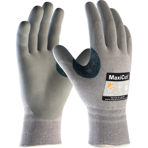 Gants r&eacute;sistants aux coupures en tricot sans coutures ATG MaxiCut 5, Taille T-petit, Calibre 13, Rev&ecirc;tement Mousse de nitrile, Enveloppe en Dyneema/Nylon, ASTM ANSI niveau A4/EN 388 niveau 4/EN 388 niveau C Seaboard Timber Mart