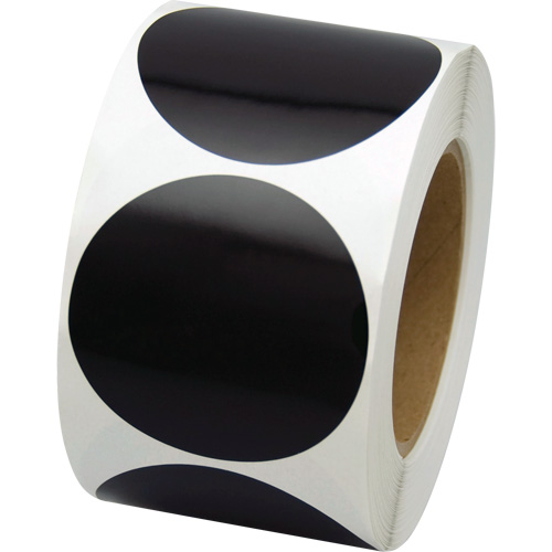 Pastilles de marquage color&eacute;es, Cercle, 3" lo x 3" la, Noir, Vinyle Seaboard Timber Mart