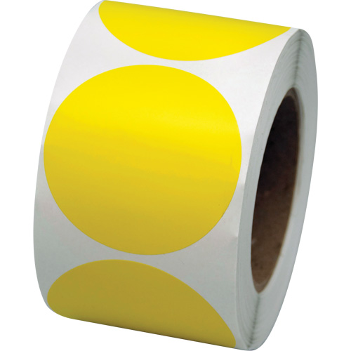 Coloured Marking Dots, Circle, 3" L x 3" W, Yellow, Vinyl Seaboard Timber Mart