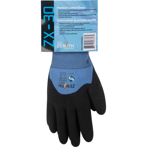 Gants enduits ZX-30° de premi&egrave;re qualit&eacute;, Grand, R&ecirc;vetement Mousse de PVC, Calibre 15, Enveloppe en Nylon Seaboard Timber Mart
