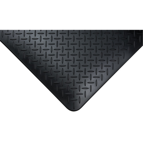 Anti-Fatigue Matting, Diamond, 1-2/3' x 3-1/4' x 3/4", Black, Polyurethane Seaboard Timber Mart