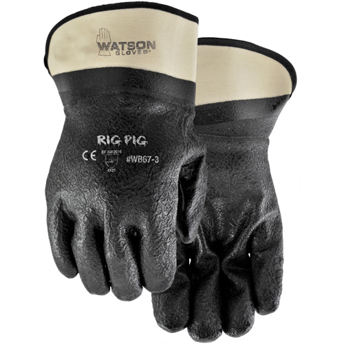 Rig Pig Gloves, One Size, Nitrile/PVC Coating, Jersey Shell Seaboard Timber Mart