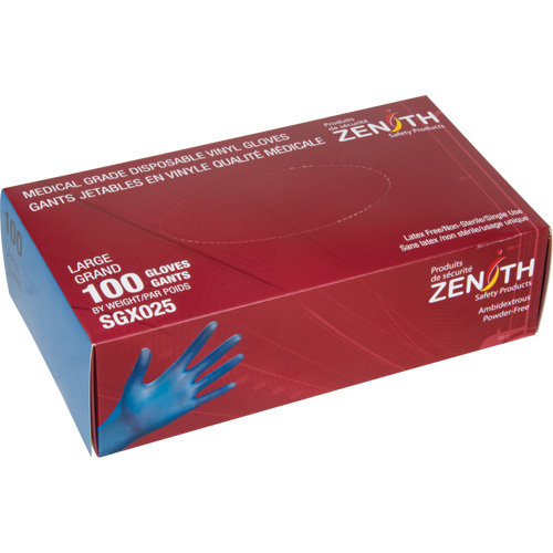 Medical-Grade Disposable Gloves, Small, Vinyl, 4.5-mil, Powder-Free, Blue, Class 2 Seaboard Timber Mart