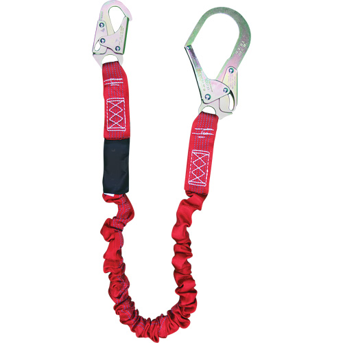 Longe amortisseuse interne ShockSorb, 6', Point d'ancrage &agrave; Crochet d'armature, Crochet mousqueton aux jambes, Polyester Seaboard Timber Mart