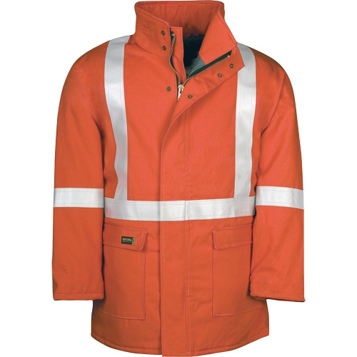 Westex UltraSoft&reg; AllOut Quilt Lined Winter Parka with Reflective Stripes, Small, High Visibility Orange, 46 cal/cm² Seaboard Timber Mart