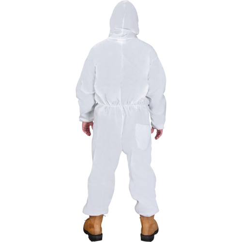 Hooded Coveralls, 4X-Large, White, SMS Seaboard Timber Mart